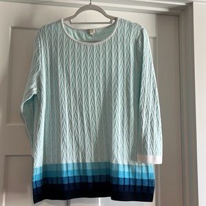 TALBOT XL LIGHTWEIGHT SWEATER IN SHADES OF BLUE
